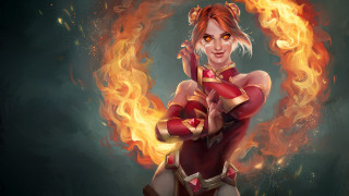 Fire woman red gold embers - a fire ball free wallpaper