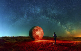 Field redball starrysky space surreal - filip hodas free wallpaper for desktop