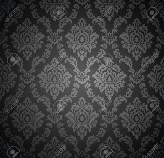 Black white damask background pattern - black background free wallpaper for tablet