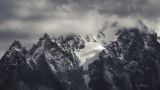 Mountain range snow clouds sky 3 - ansel adams free wallpaper