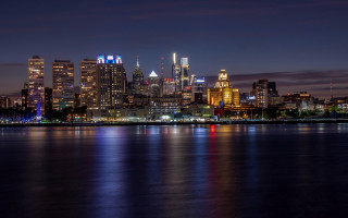 Tokyo cityscape night reflection lights 2 - a reflection of the water free wallpaper