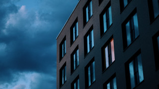 Building clock cloudy sky minimalism - dark atmosphere free wallpaper