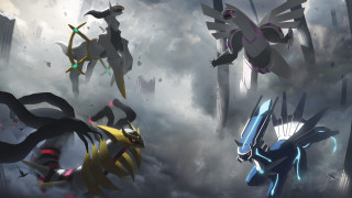 Pokemons flying cloudy sky concept - a group of pokemons free wallpaper for desktop