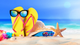 Flipflops starfish sunglasses beach summer - a starfish free wallpaper