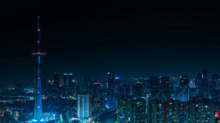 City skyline night tower lights 3 - the building free wallpaper