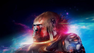 Gorilla futuristic suit red light - alex petruk ape free wallpaper