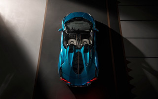 Blue sports car above red - free motorcycles wallpaper for desktop