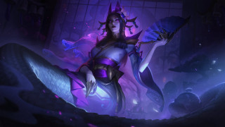 Purple horned woman sword mermaid - a purple hat free wallpaper