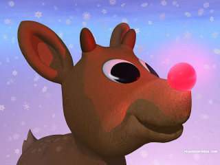 Cartoon deer bubble pink snowflakes - a bubble free wallpaper