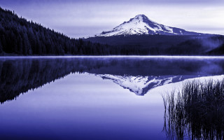 Mountain reflection lake trees sky 6 - reflective free wallpaper