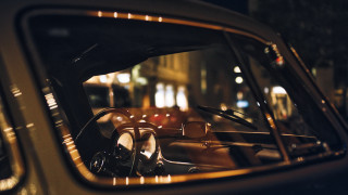 Car mirror city night ultrafine - the street free wallpaper for desktop
