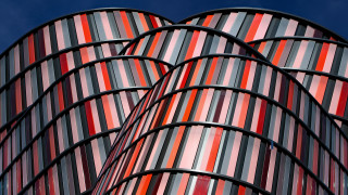Building striped modular constructivism abstract - a blue sky behind free wallpaper for desktop