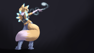 Cartoon character big tail - one hand free wallpaper for desktop