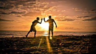 Beach sunset clouds silhouette magic - dave allsop free wallpaper for desktop