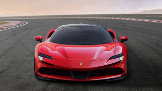 Red sports car race track 11 - the front of the car free wallpaper