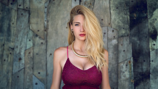 Blonde woman purple dress wooden - andrea orcagna free wallpaper