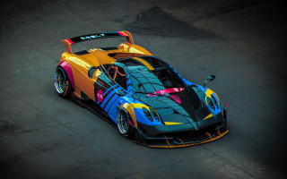 Colorful sports car hood up - the hood free wallpaper