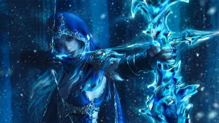 Blue woman bow arcane epic - a blue coat free wallpaper for desktop