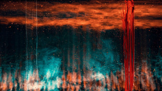 Red pole forest clouds astronaut - redshift free wallpaper