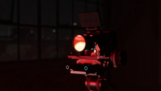 Red light dark room window - free light wallpaper