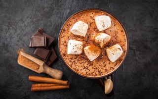 Hot chocolate marshmallows cinnamon black - hot chocolate free wallpaper