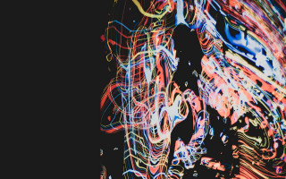 Black pattern colorful lines shapes - chromatic aberration free wallpaper