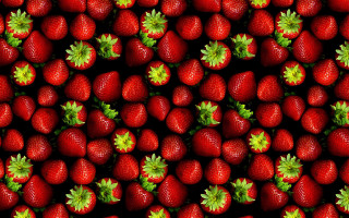 Strawberry pattern green leaves black - andreas gursky free wallpaper for desktop