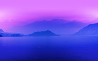 Purple sky lake mountains bird - a pink sky free wallpaper