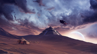 Space station desert landscape matte - a desert landscape free wallpaper