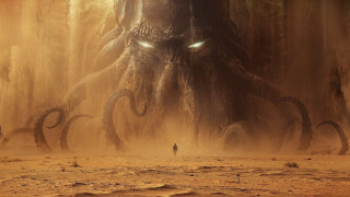 Giant monster glowing eyes desert 2 - a giant monster free wallpaper