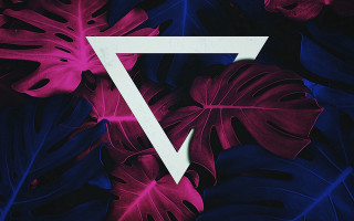 Triangle leaves flower pink 3d - bauhau free wallpaper