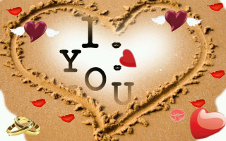 Heart sand ring love message - the middle of it free wallpaper