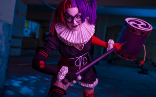 Clown baroness purple wig puzzle - cosplay free wallpaper for desktop