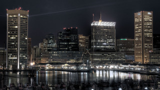 City skyline night bridge boats 2 - elizabeth charleston free wallpaper