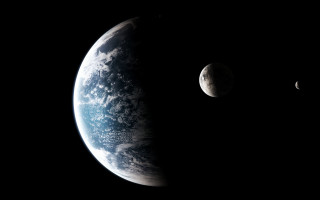 Earth moon space station redshift - space free wallpaper for desktop