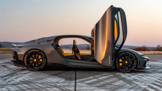 Futuristic car runway sunset doorway - a runway free wallpaper