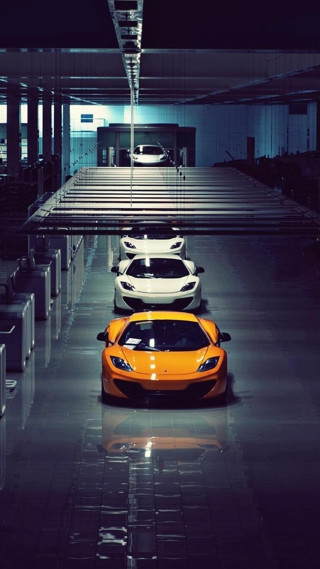 Car parking garage night cityscape - free cars wallpaper for mobile