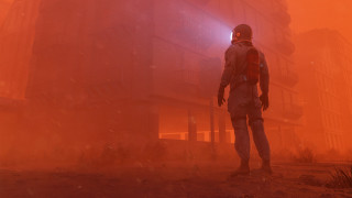 Man foggy building redlight military - a foggy area free wallpaper for desktop