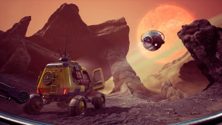 Sci fi vehicle desert rock - a desert landscape free wallpaper