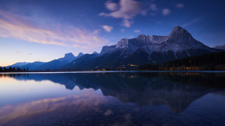 Mountain reflection lake sunset sky - david martin free wallpaper for desktop