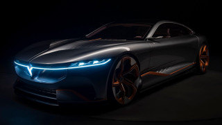 Futuristic car glowing headlights dark - a futuristic car free wallpaper for desktop