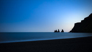Beach rocks sunset blue sky - a few rock free wallpaper