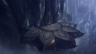 Futuristic cave waterfall bird fantasy - clint cearley free wallpaper for desktop