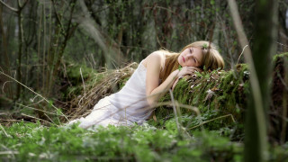 Woman lying woods dreamlike white - dreamlike free wallpaper