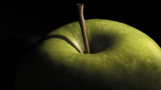 Green apple moon planet black - a green apple free wallpaper