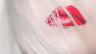 White hair red lip closeup - red lipstick free wallpaper
