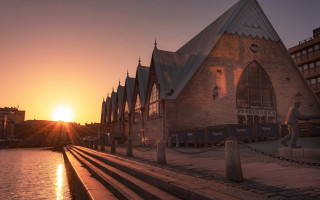 Church sunset steps water architecture - esao free wallpaper