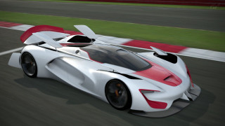 White red sports car race - the side of the car free wallpaper