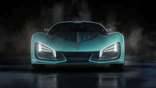 Blue sports car fog hood 2 - headlight free wallpaper for desktop