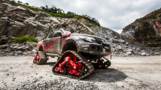 Rocky mountain truck snowplow forest - tire free wallpaper